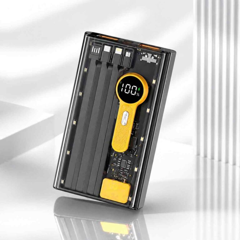 ORVION Express PK 10000mAh Power Bank – PD 20W Fast Charging | Built-in Cables | LED Display