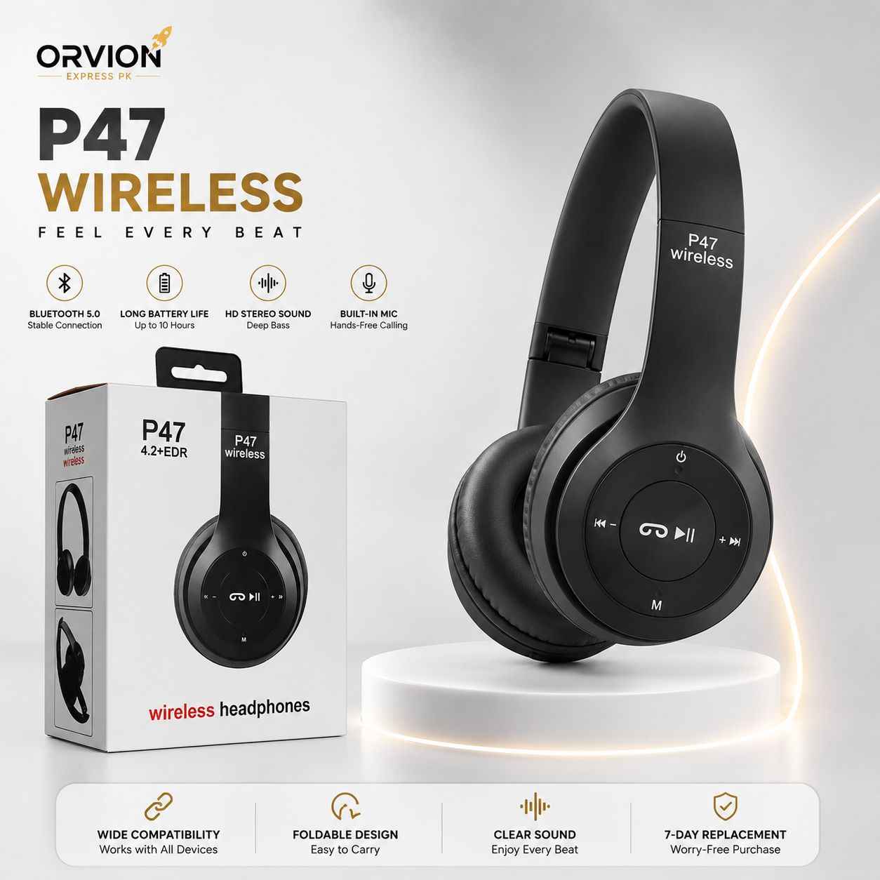 ORVION P47 WIRELESS HEADPHONES